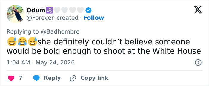 Tweet doubting belief about someone bold enough to shoot at White House