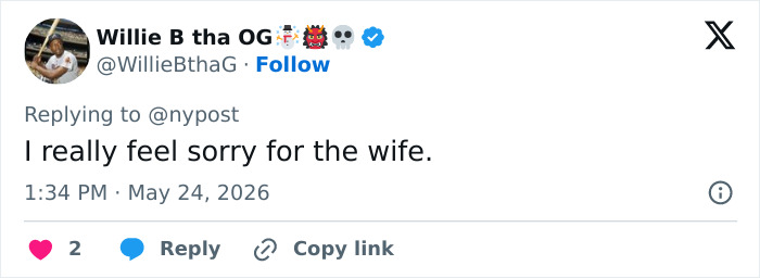 Tweet expressing sympathy for wife in rockstar coming out news Tweet expressing sympathy for wife in rockstar coming out news