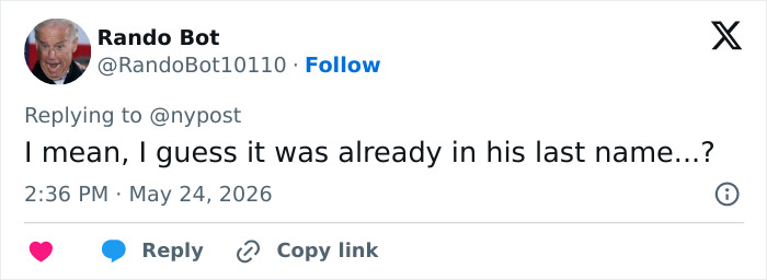Tweet suggesting rockstar's truth was hinted in his last name Tweet suggesting rockstar's truth was hinted in his last name