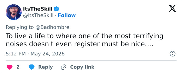 Tweet reflecting on indifference to terrifying noises related to reporter incident