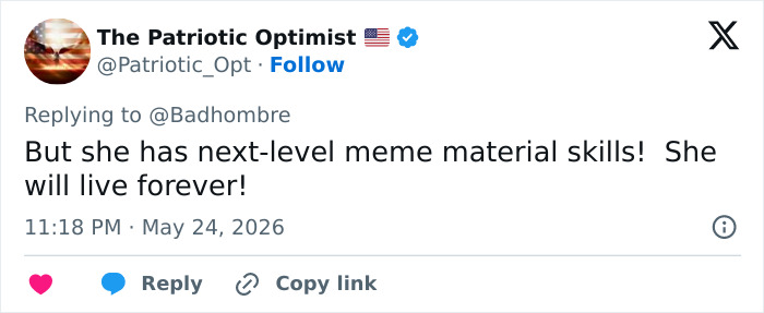 Tweet praising reporter's meme skills making her live forever