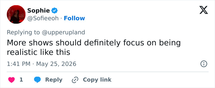 Tweet advocating for TV shows to focus on realistic body representation Tweet advocating for TV shows to focus on realistic body representation