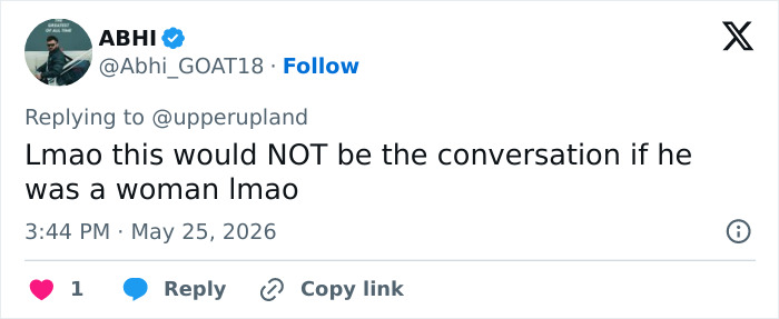 Tweet discussing gender perspective on realistic body conversation Tweet discussing gender perspective on realistic body conversation