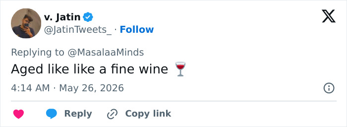 Tweet comparing Paul Rudd's age-defying look to fine wine