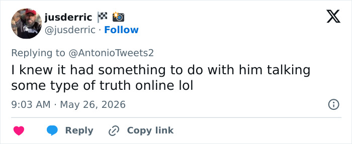 Tweet linking medical kidnapping to the man's online truth-telling