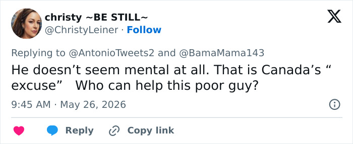 Tweet questioning mental health excuse in Canada related to medical kidnapping case