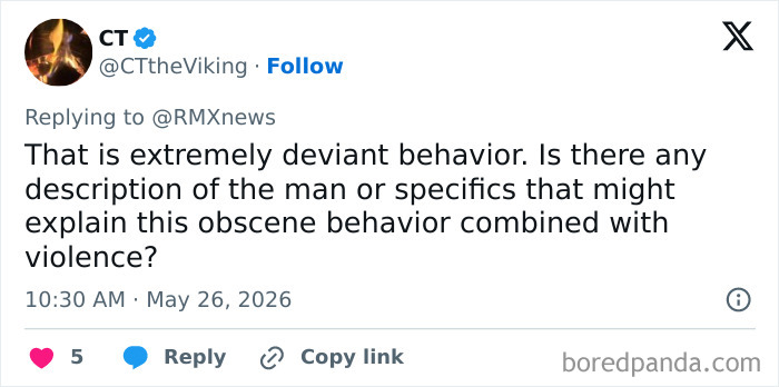 “Extremely Deviant Behavior”: Man Attacks Woman Who Confronted Him Over Lewd Act In Public Park “Extremely Deviant Behavior”: Man Attacks Woman Who Confronted Him Over Lewd Act In Public Park