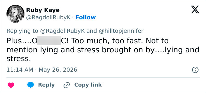 Tweet commenting on Meghan Markle's stress and appearance changes