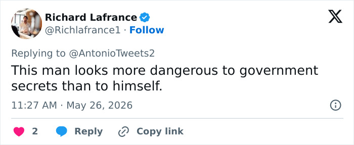 Tweet stating man poses danger to government secrets over himself in medical kidnapping case