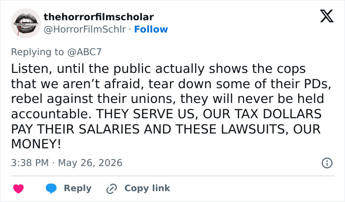 Social media post criticizing police accountability and unions Social media post criticizing police accountability and unions