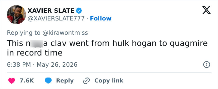 User compares Clavicular's looksmaxxing change to Hulk Hogan to Quagmire User compares Clavicular's looksmaxxing change to Hulk Hogan to Quagmire