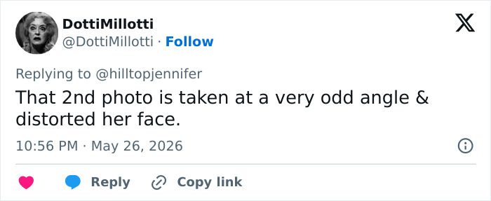 Tweet about distorted photo angle of Meghan Markle's appearance