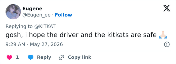 KitKat Issues Hilarious Response As Truck Carrying 11K Pounds Of Chocolate Crashes 2 Months After Famous Heist KitKat Issues Hilarious Response As Truck Carrying 11K Pounds Of Chocolate Crashes 2 Months After Famous Heist