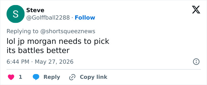 Tweet about JPMorgan needing to choose battles wisely in wrongful termination case Tweet about JPMorgan needing to choose battles wisely in wrongful termination case