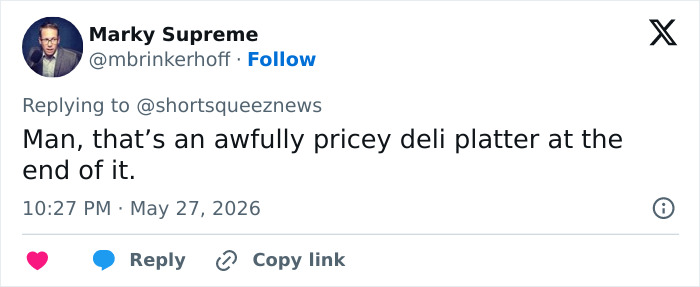 Tweet calling out pricey deli platter linked to JPMorgan wrongful termination case Tweet calling out pricey deli platter linked to JPMorgan wrongful termination case