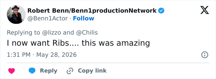 Commenter craving ribs reacting to Lizzo's diet and PETA controversy Commenter craving ribs reacting to Lizzo's diet and PETA controversy