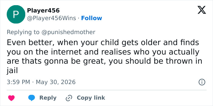 Tweet about child finding controversial internet content of parent