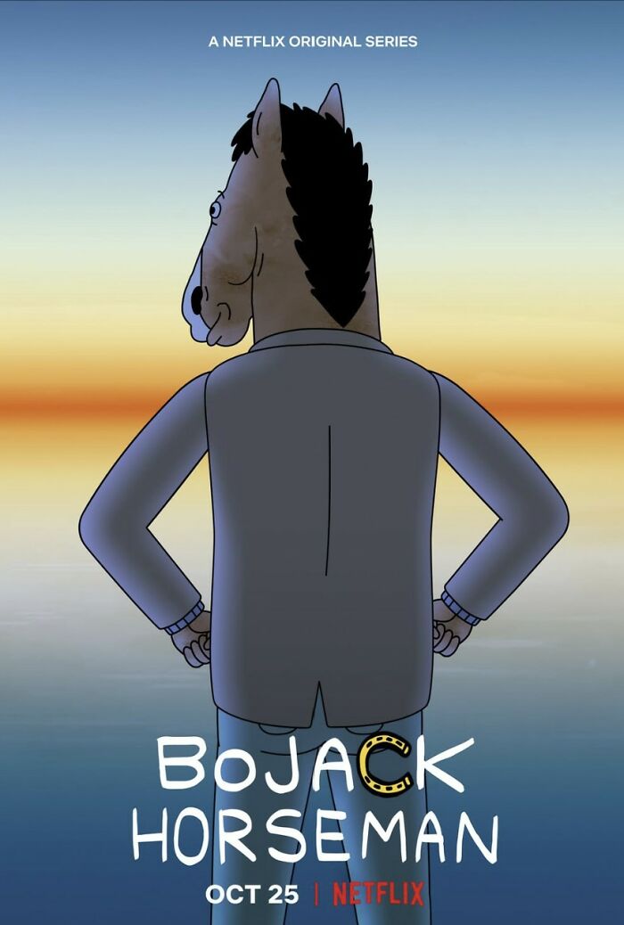 BoJack Horseman Netflix original series poster showing BoJack from behind
