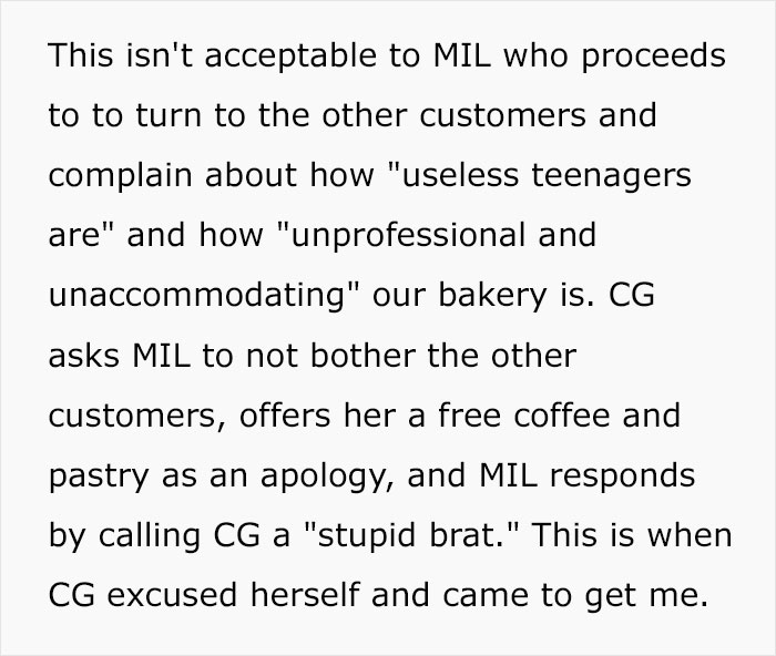 MIL insults teenage bakery employee after refusing to provide ID for wedding cake change MIL insults teenage bakery employee after refusing to provide ID for wedding cake change