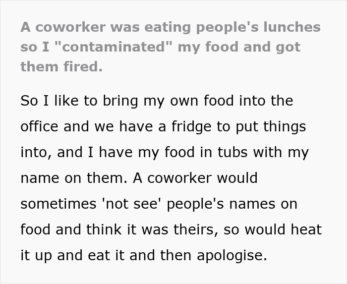 Office food thief story: A coworker recounts getting a food thief fired after they ate their "contaminated" ghost pepper chili. Office food thief story: A coworker recounts getting a food thief fired after they ate their "contaminated" ghost pepper chili.