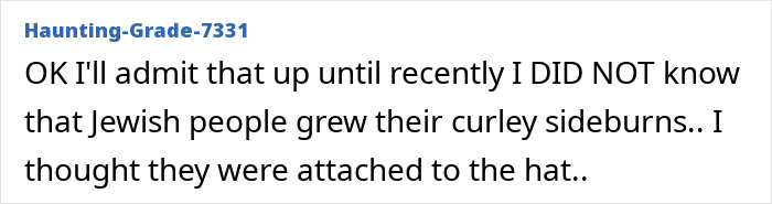Late realization about Jewish people growing curly sideburns as a cultural trait