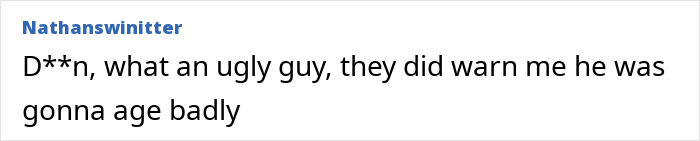 Comment criticizing Henry Cavill's aging appearance