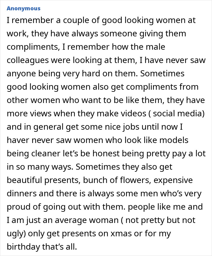 Pretty privilege benefits attractive women with compliments and better social opportunities