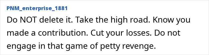 Warning to avoid revenge and acknowledge contributions in work automation conflicts