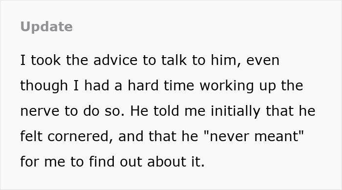 Update text about conversation with boyfriend after discovering cyberbullying posts