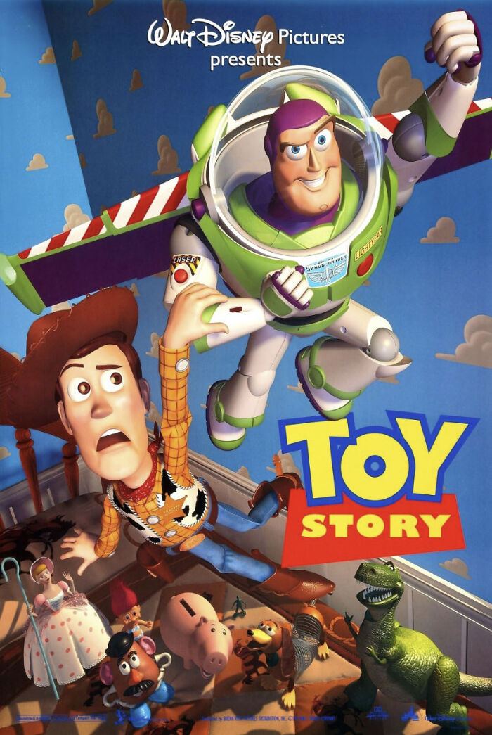 Toy Story animated movie poster with Buzz Lightyear and Woody