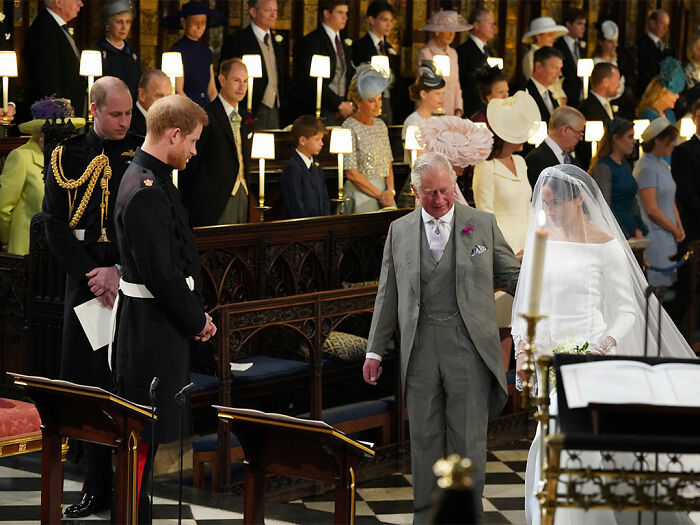 Prince Harry, Meghan Markle and family inside chapel during royal wedding ceremony