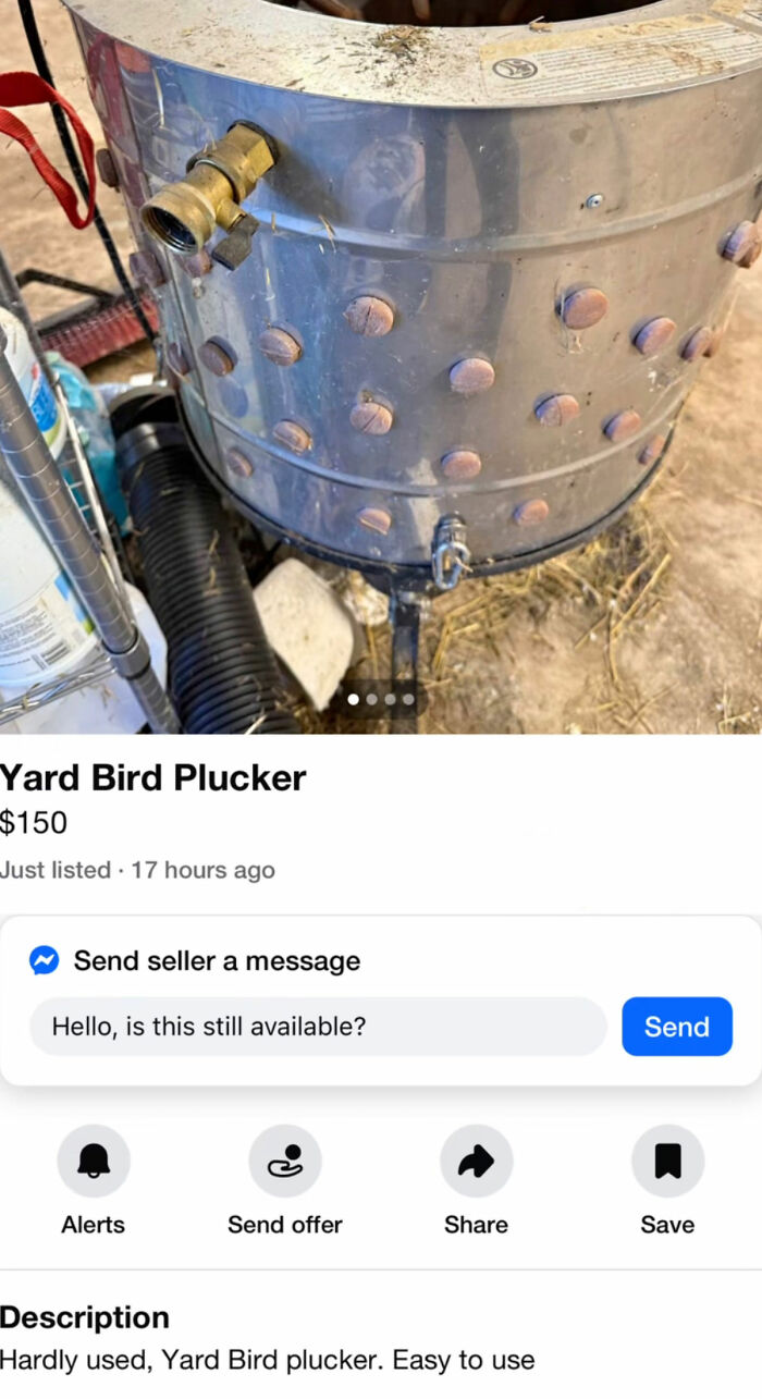 Metal yard bird plucker with rubber fingers for poultry