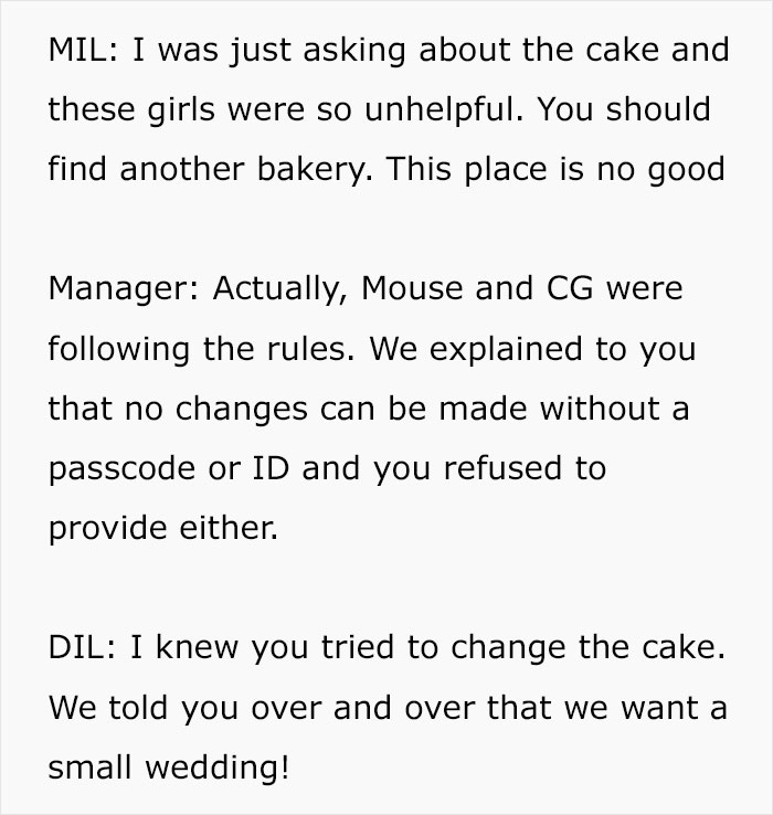 Conflict arises at bakery about changes to son's wedding cake order Conflict arises at bakery about changes to son's wedding cake order