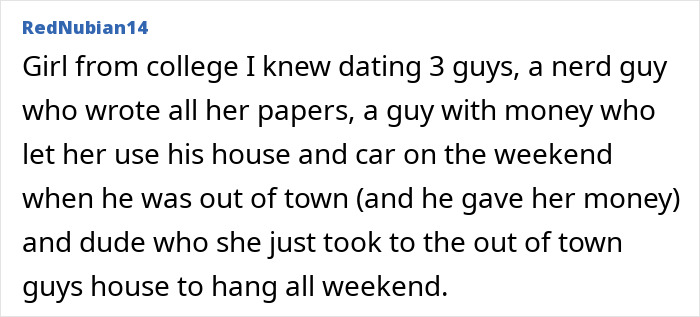 College girl benefiting from pretty privilege with multiple guys supporting her