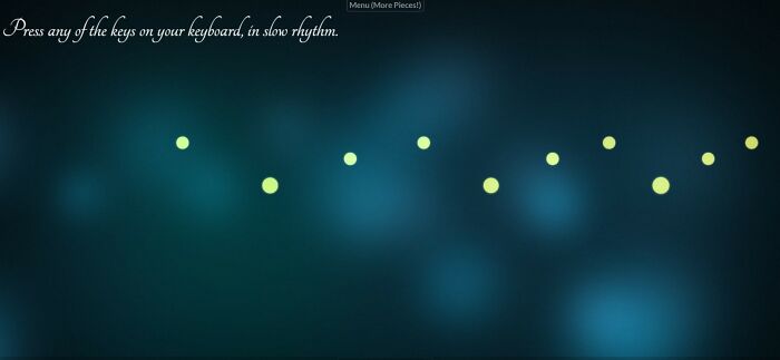 An interactive digital art website, displaying glowing yellow dots on a dark blue background. An interesting website.