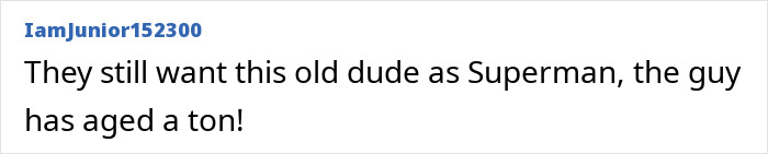 Comment about Henry Cavill aging as Superman