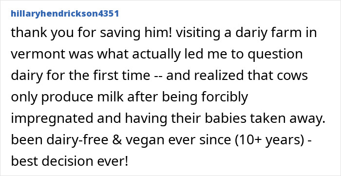 Comment about questioning dairy after visiting Vermont farm