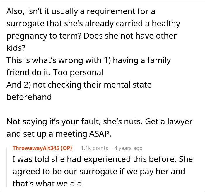 Comments discussing surrogate requirements and mental state before agreement Comments discussing surrogate requirements and mental state before agreement
