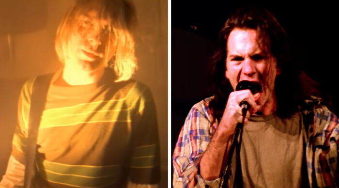Kurt Cobain and Eddie Vedder. Two iconic musicians to compare your taste in music.