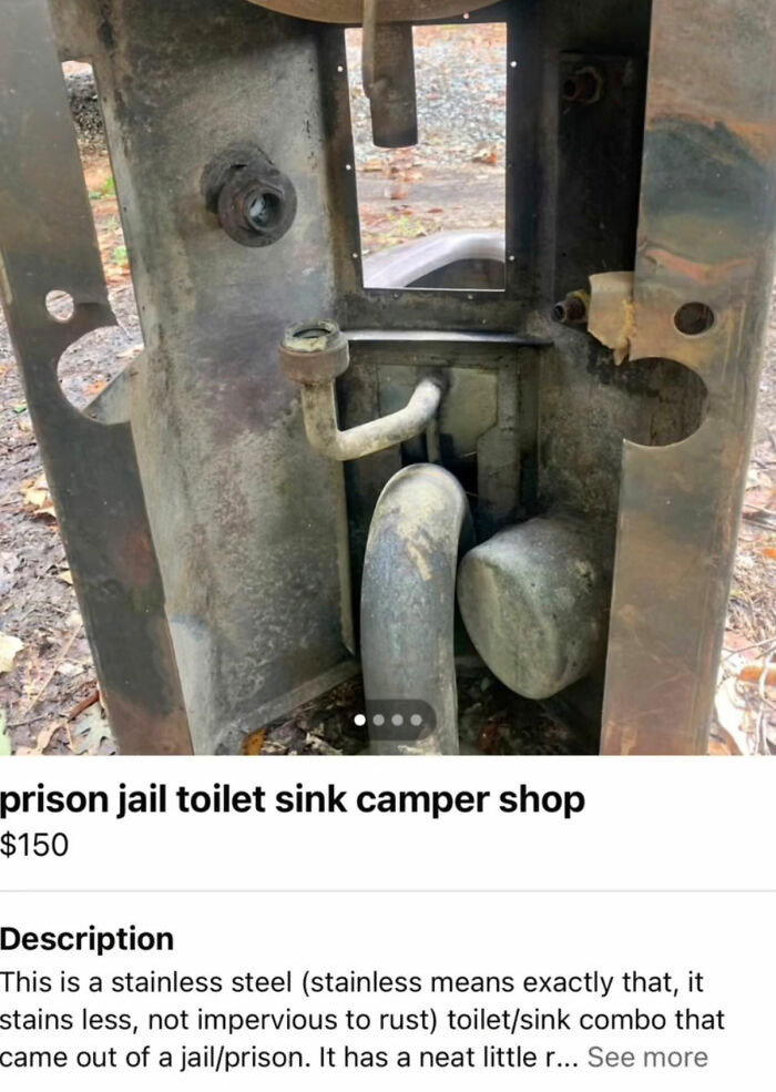 Rustic stainless steel prison jail toilet sink combo