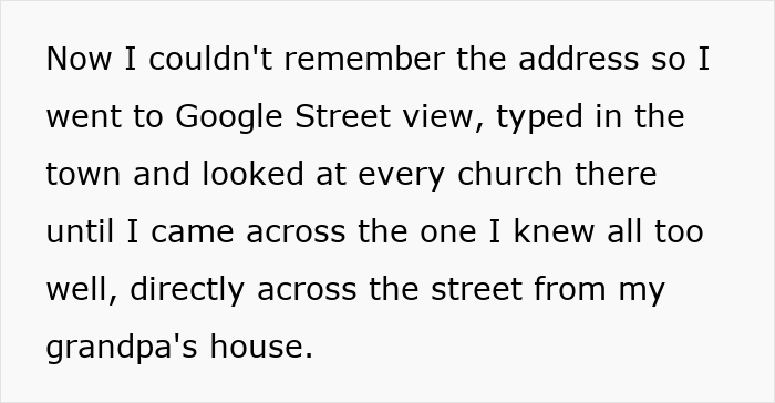 Using Google Street View to locate address for toxic family revenge plan
