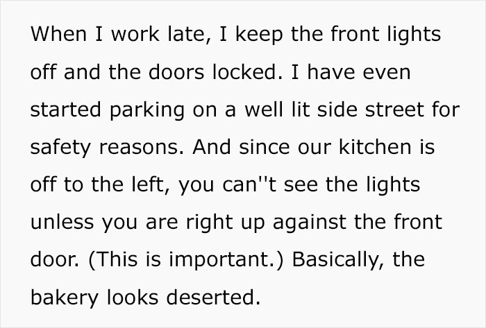 Bakery employee explains safety measures when working late nights Bakery employee explains safety measures when working late nights