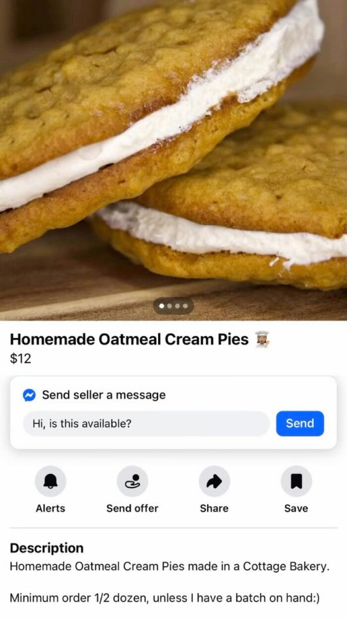 Close up of homemade oatmeal cream pies with white filling