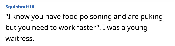 Boss demands faster work despite food poisoning from young waitress