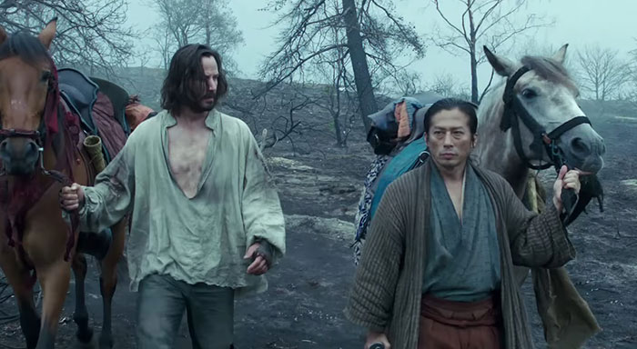 Scene from movie with Keanu Reeves and another man with horses in Netflix fraud backlash Scene from movie with Keanu Reeves and another man with horses in Netflix fraud backlash