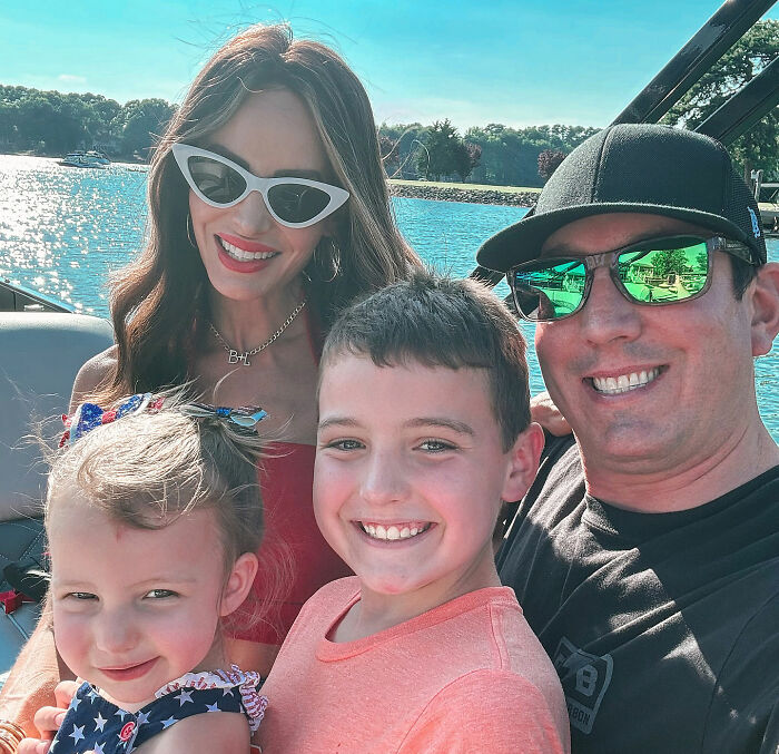 Kyle Busch with family on a boat enjoying a sunny day Kyle Busch with family on a boat enjoying a sunny day