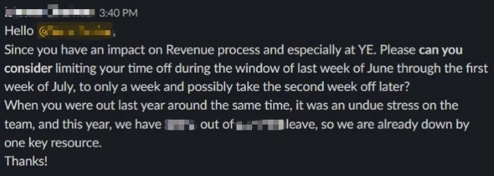 Boss asks employee to limit time off despite funeral leave request