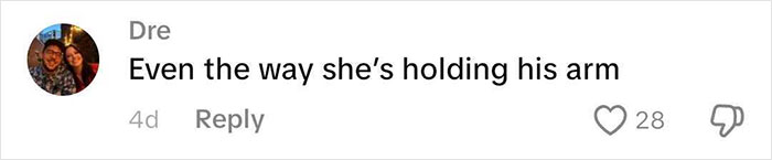 A comment about a MIL holding her son's arm, relating to a MIL's dress choice at a wedding. A comment about a MIL holding her son's arm, relating to a MIL's dress choice at a wedding.