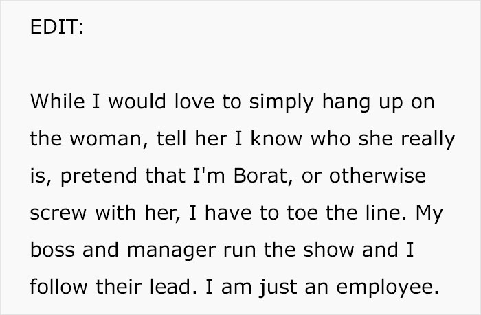 Employee explaining need to follow manager directives about cake obsession Employee explaining need to follow manager directives about cake obsession
