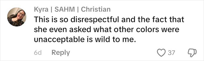 A comment calling a MIL's dress choice disrespectful at a son's wedding. A comment calling a MIL's dress choice disrespectful at a son's wedding.